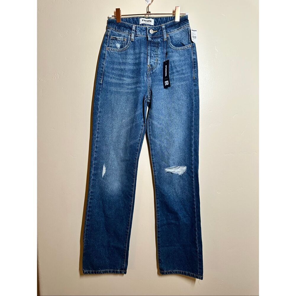 🌸 RSQ Tilly’s High Rise Straight Leg Medium Blue Wash Jeans Size 23 New